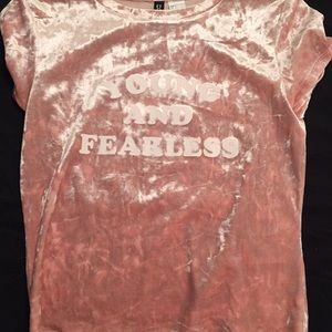 Baby pink velvet top